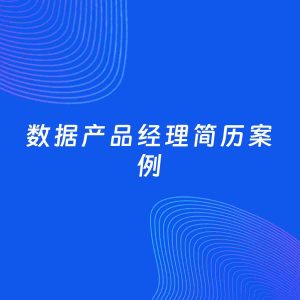AI生成简历案例：数据产品经理岗位简历模板