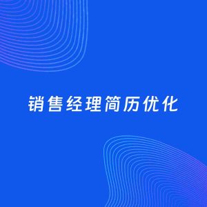 AI优化简历案例：销售经理简历工作经历优化