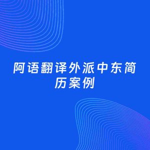 AI生成简历案例：阿语翻译外派中东岗位简历模板