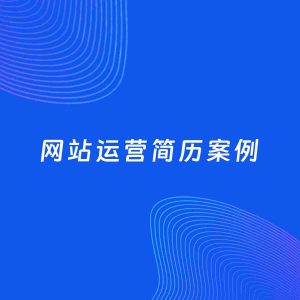 AI生成简历案例：网站运营岗位简历模板