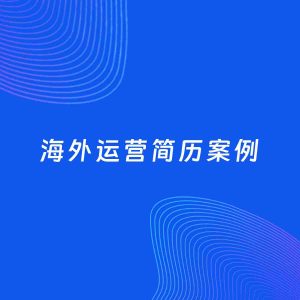 AI生成简历案例：海外运营岗位简历模板