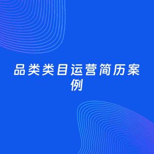 AI生成简历案例：品类类目运营岗位简历模板