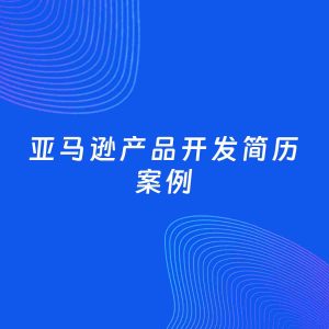 AI生成简历案例：亚马逊产品开发岗位简历模板