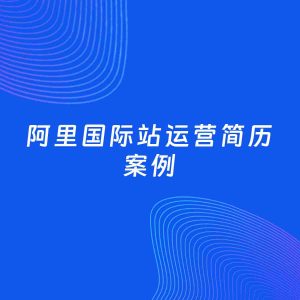 AI生成简历案例：阿里国际站运营岗位简历模板
