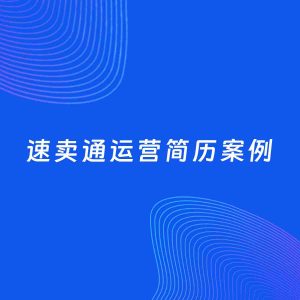 AI生成简历案例：速卖通运营岗位简历模板