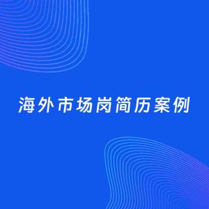 AI生成简历案例：海外市场岗岗位简历模板