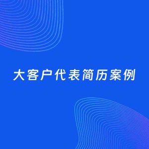 AI生成简历案例：大客户代表岗位简历模板