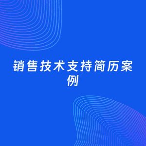 AI生成简历案例：销售技术支持岗位简历模板