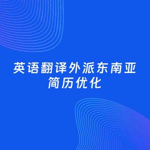 AI优化简历案例：英语翻译外派东南亚简历工作经历优化