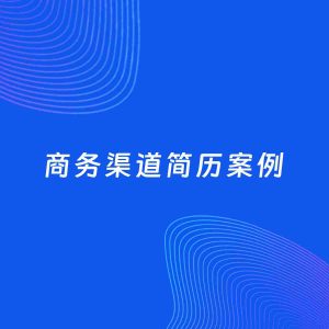 AI生成简历案例：商务渠道岗位简历模板