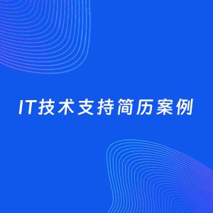 AI生成简历案例：IT技术支持岗位简历模板