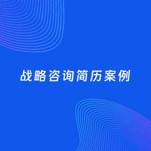 AI生成简历案例：战略咨询岗位简历模板