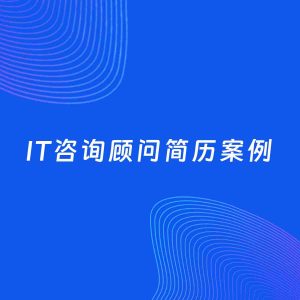AI生成简历案例：IT咨询顾问岗位简历模板