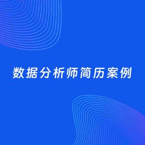 AI生成简历案例：数据分析师岗位简历模板