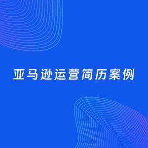 AI生成简历案例：亚马逊运营岗位简历模板