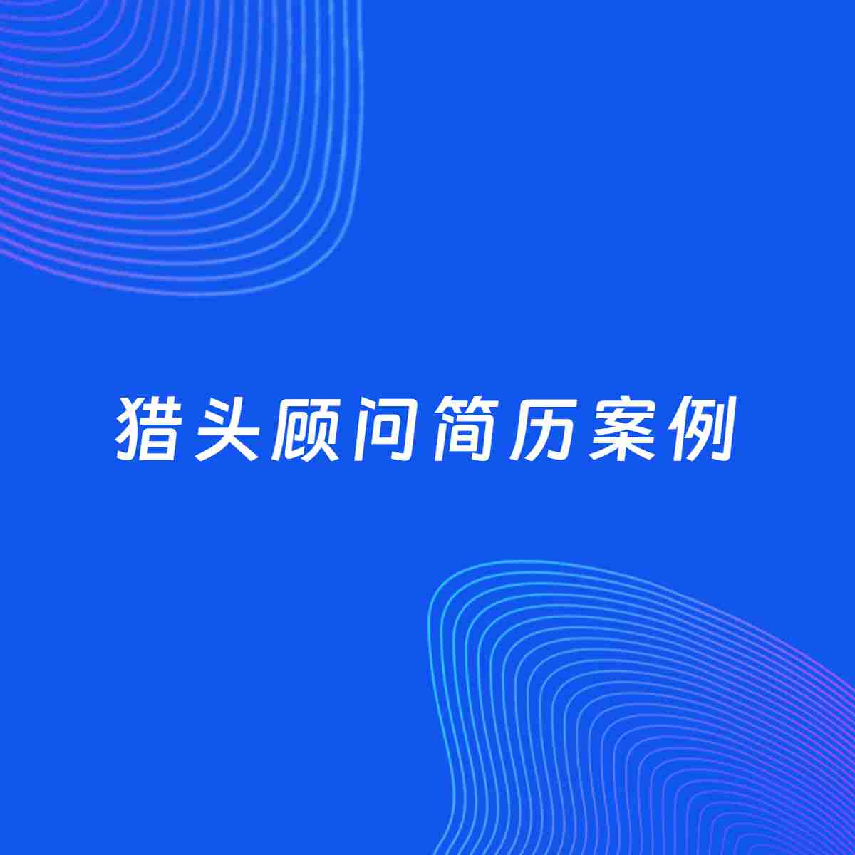 AI生成简历案例：猎头顾问岗位简历模板